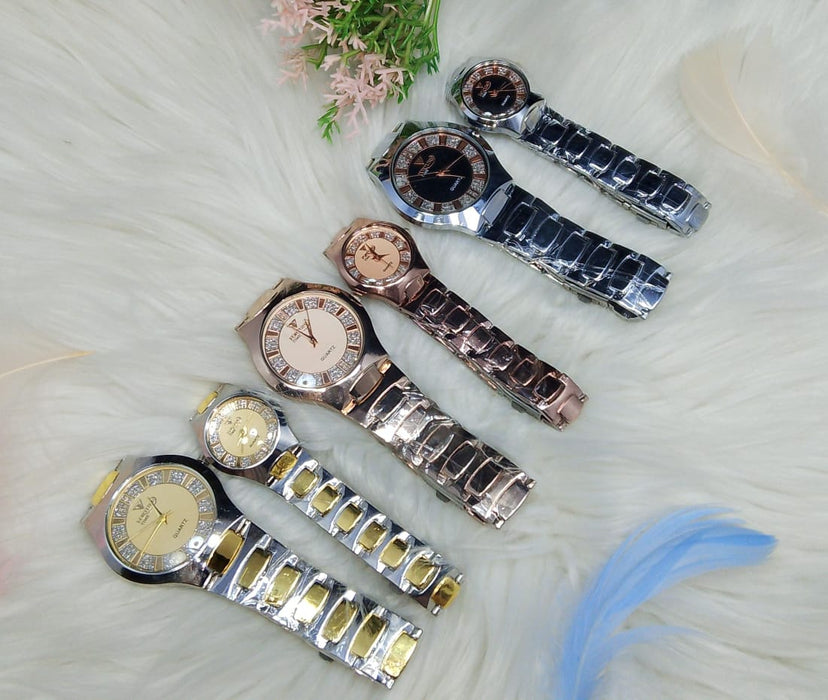 (without Box ) Luxury Stainless Fortune Time Couple Watches