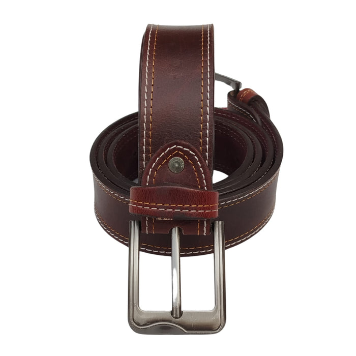 Men Buffalo Pull-up Leather | Waist Belt For Boys & Mens (maroon)