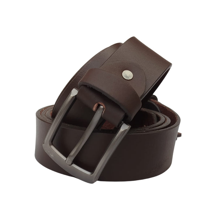 Men Buffalo Plain Leather Belt | Waist Belt For Boys & Mens (dark Brown)