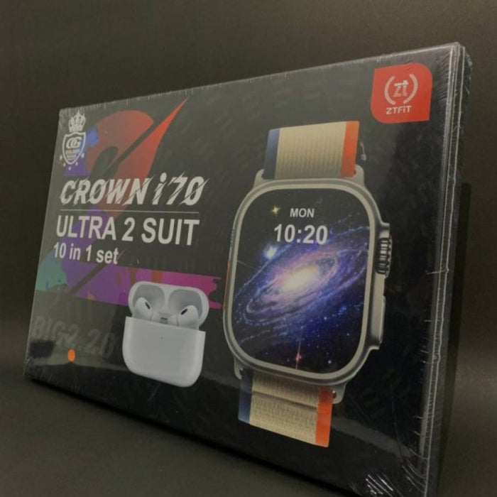 Crown i70 Ultra 2 Suit 10+1 Set – Smart Watch and Airpods