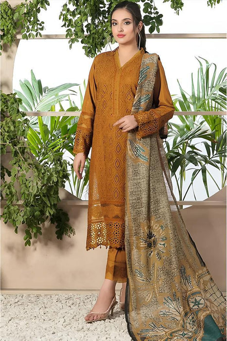 Charizma Fully Embroidered Chicken Kari Dhanak 3Pc With Printed Diamond Dupatta