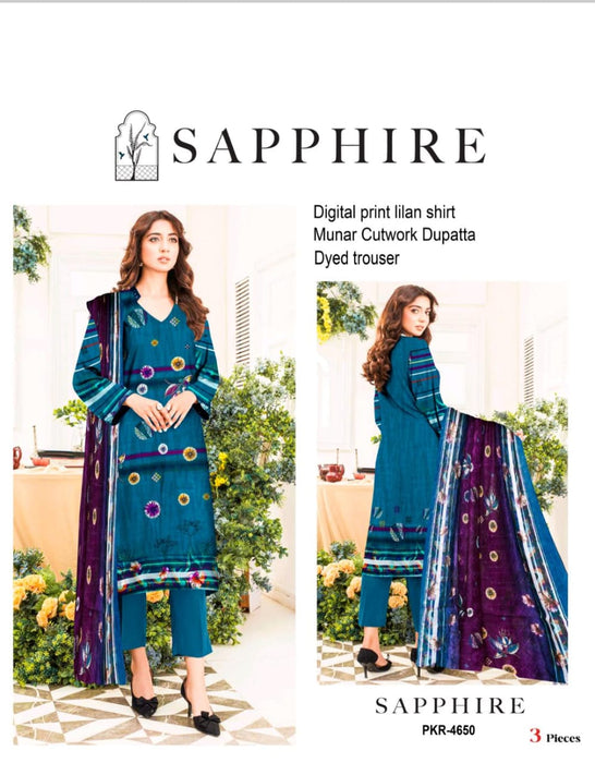 SAPPHIRE DIGITAL PRINT LINEN VOLUME