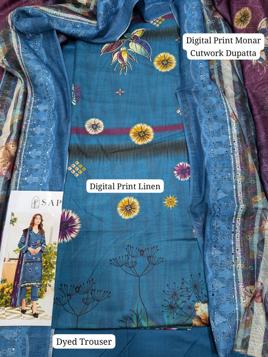 SAPPHIRE DIGITAL PRINT LINEN VOLUME