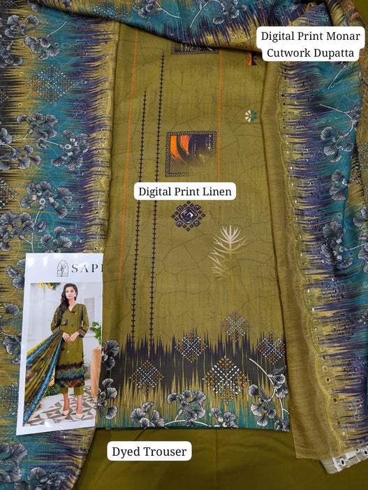 SAPPHIRE DIGITAL PRINT LINEN VOLUME