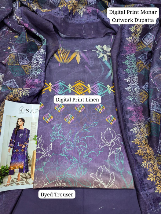 SAPPHIRE DIGITAL PRINT LINEN VOLUME