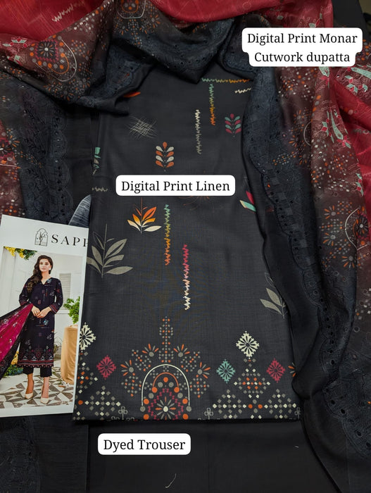 SAPPHIRE DIGITAL PRINT LINEN VOLUME