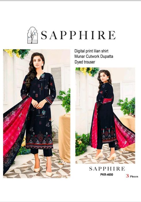 SAPPHIRE DIGITAL PRINT LINEN VOLUME