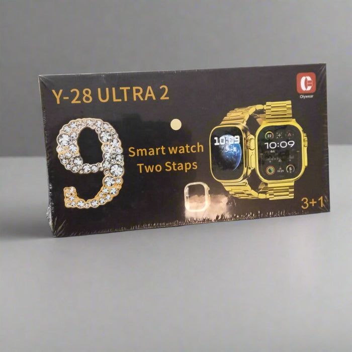 Y28 Ultra 2 Smart Watch with 3+1 Smart Watch Two Straps – Golden Edition