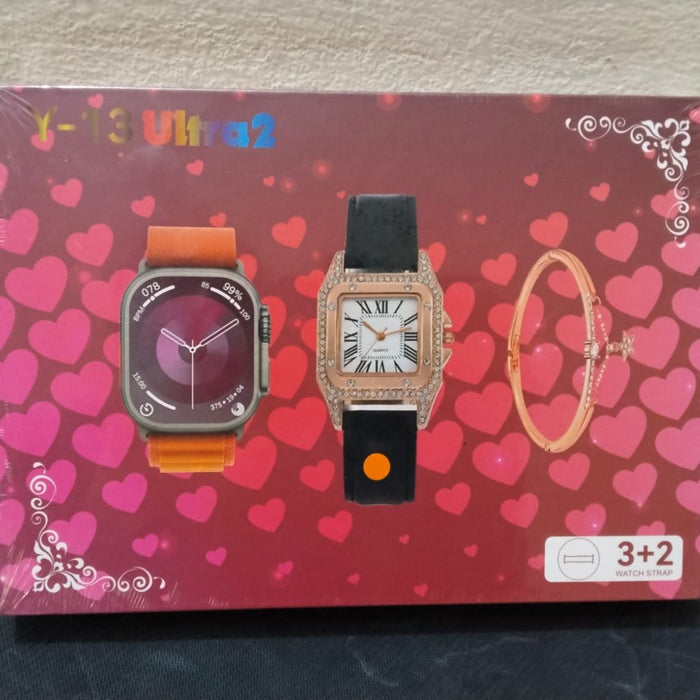 Y-13 Ultra 2 Smart Watch – Ladies Edition with 3+2 Straps