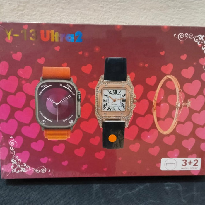 Y-13 Ultra 2 Smart Watch – Ladies Edition with 3+2 Straps