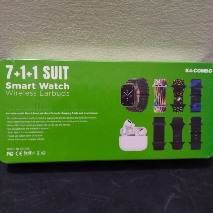 K4-COMBO 7+1+1 suit with a smartwatch and wireless earbuds