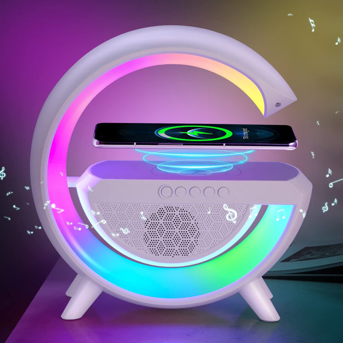 BT-2301 Wireless Phone Charger Bluetooth Speaker With RGB Lighting, FM Radio