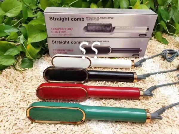 Hair Straightener Hair Brush | Brush Straightener | Hair Styling | Hair Beauty Tool | Straight , Curl Different Styling Hair Brush | Random Color.