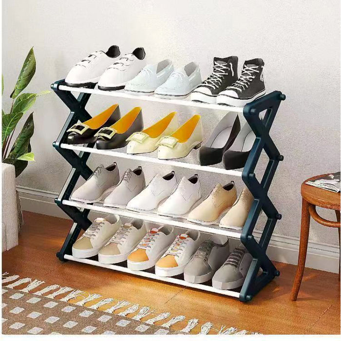 4 Layers X-Type Foldable Fashion Shoe Organizer Stand