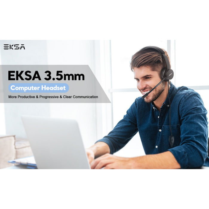 EKSA H12 3.5mm Stereo Wired Headset With Microphone For Call Center And Gaming