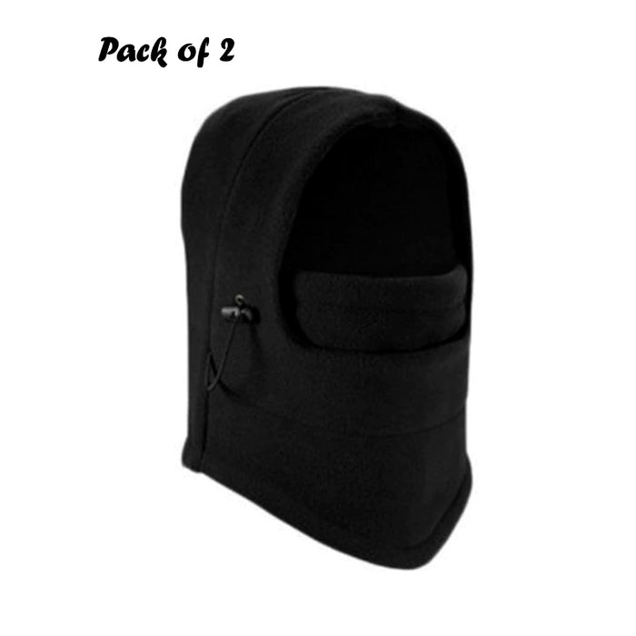 Pack Of 2 Pcs 6 In 1 Unisex Winter Fleece Thermal Balaclava Ski Snood Hood Neck Warmer Hats