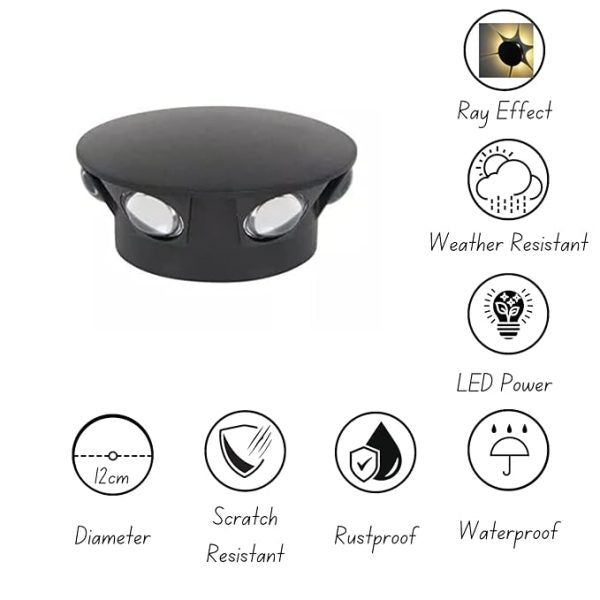 Flower 6 Way Round Spiral Indoor/outdoor Led Waterproof Light