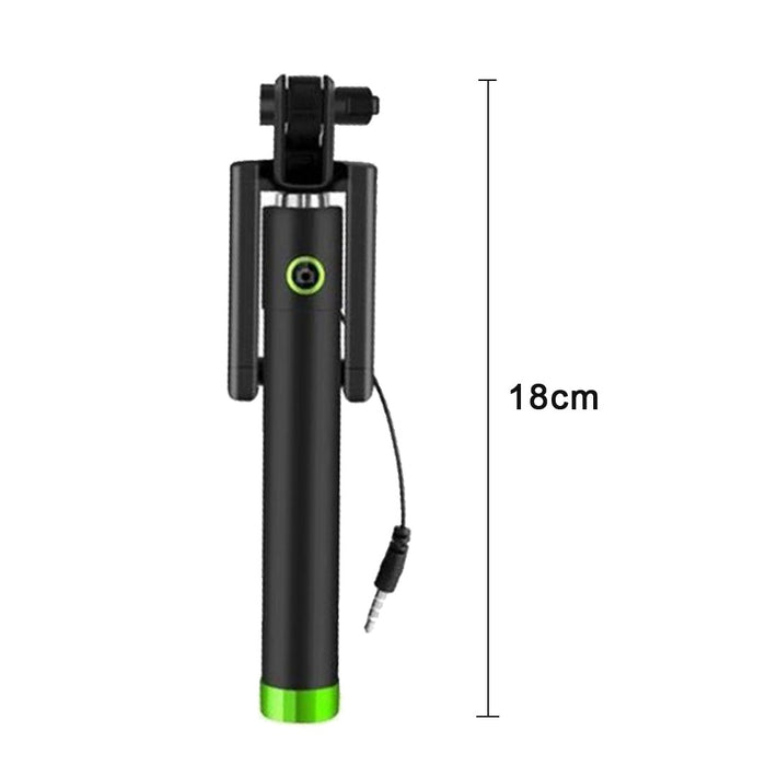 Folding Wired Selfie Stick Handheld Monopod Extendable Mini Mobile Phone Stick