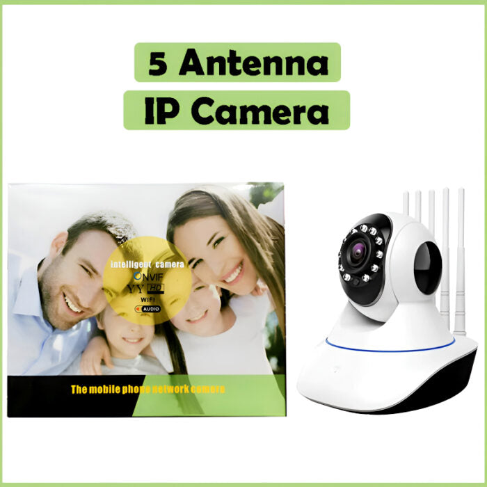 Intelligent 1080P HD WiFi 5 Antenna IP Camera with Night Vision, Smart Auto-Tracking, and Remote Access Baby Monitoring