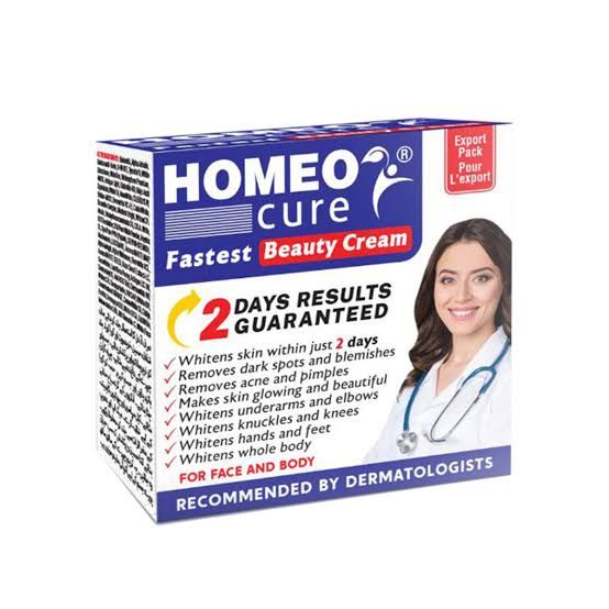 Homeo Cure Fastest Whitening Beauty Cream 2 Days Results Guaranteed