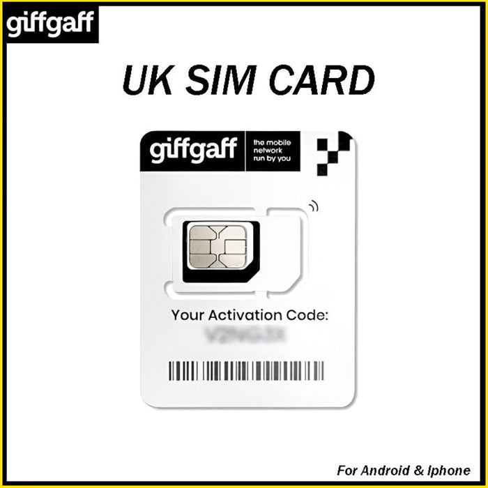 Giffgaff UK SIM Card for Pakistan - Nano SIM with UK Number, Easy Activation & OTP Support