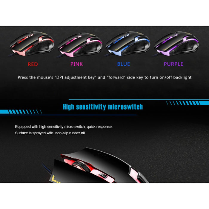 A9 USB1.8M Professional Gaming Optical Wired Mouse Suitable For PC And Laptop LOL Dota Gamers