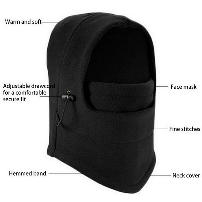 Pack Of 2 Pcs 6 In 1 Unisex Winter Fleece Thermal Balaclava Ski Snood Hood Neck Warmer Hats