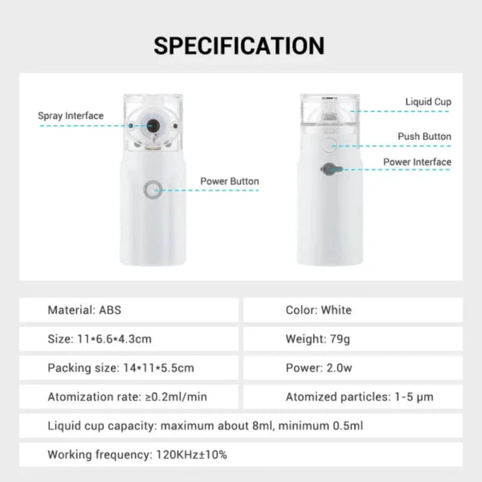 Portable Handheld Atomizer for Easy Air Purification and Disinfection