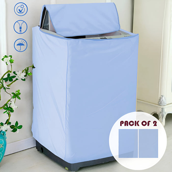 Pack of 2 Waterproof Washing Machine Covers – Dustproof Zipper Cover and Anti-Dust Machine Protector