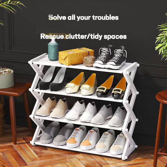 4 Layers X-Type Foldable Fashion Shoe Organizer Stand