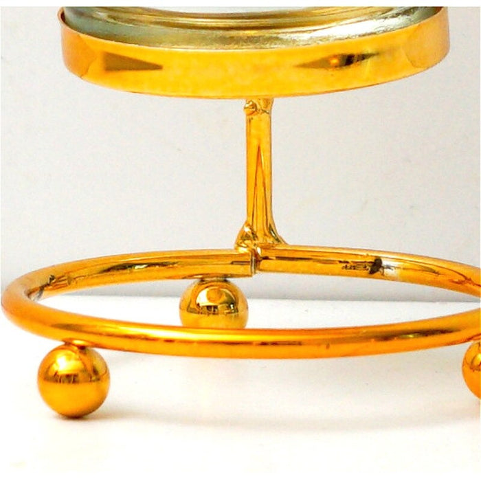 Metal Candlestick Holder Gold Leaves Dining Table Candle Stand Aroma Ornament