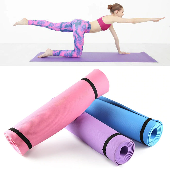 68 X 24 Inches Yoga Mat Fitness Pad 6mm Thick EVA Foam Non-Slip Exercise Fitness Mat