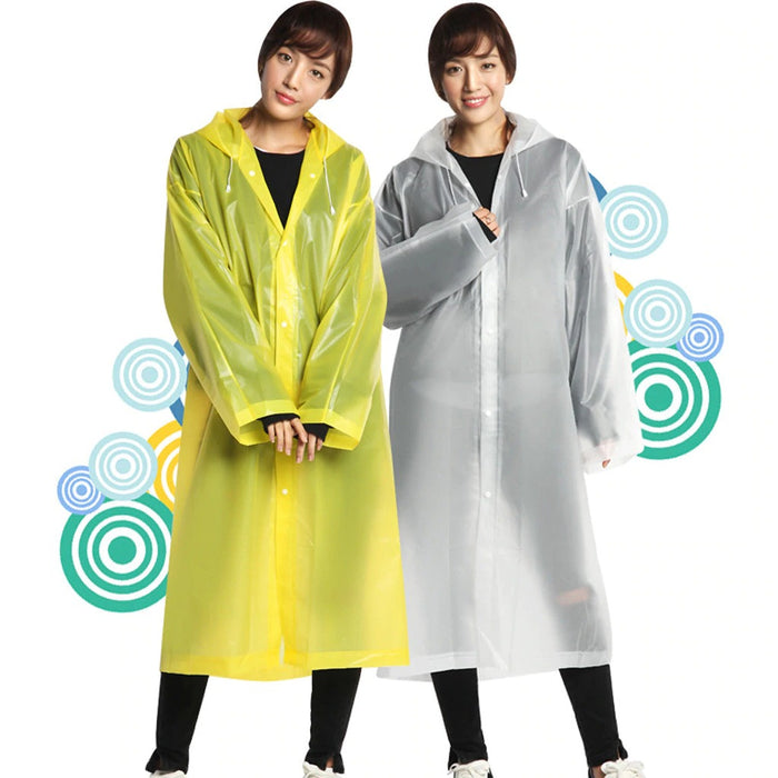 Unisex EVA Raincoat Waterproof Rain Poncho Coat Adult Clear Transparent Hoodie Rainwear Suit