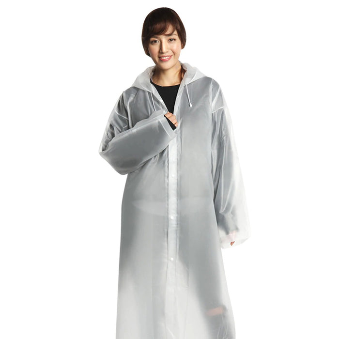 Unisex EVA Raincoat Waterproof Rain Poncho Coat Adult Clear Transparent Hoodie Rainwear Suit