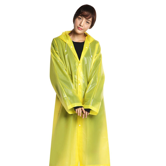 Unisex EVA Raincoat Waterproof Rain Poncho Coat Adult Clear Transparent Hoodie Rainwear Suit